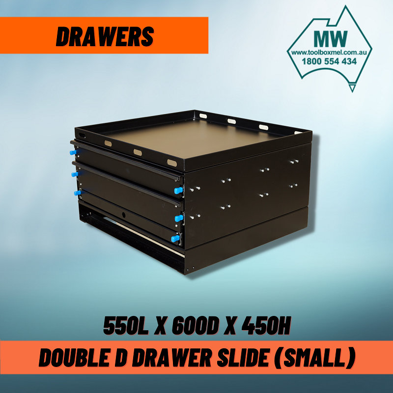 (2 Sizes Available) Double D Camping Drawer Slide-Black-5